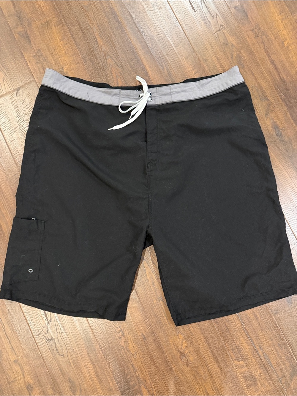 Old Navy Black Swim Board Shorts with Light Gray Waistband